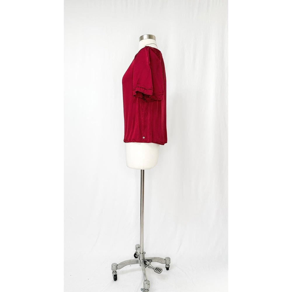 Scotch & Soda Flutter Sleeve Top in Rhubarb - Picture 8 of 11